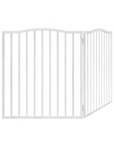 Cancello per Cani Pieghevole 2 Pannelli Bianco 160 cm Pioppo