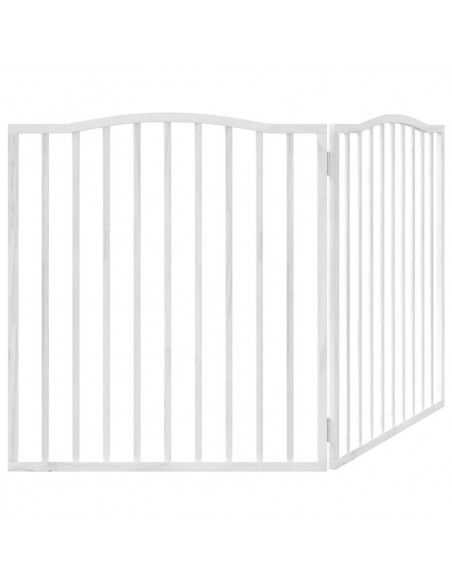 Cancello per Cani Pieghevole 2 Pannelli Bianco 160 cm Pioppo