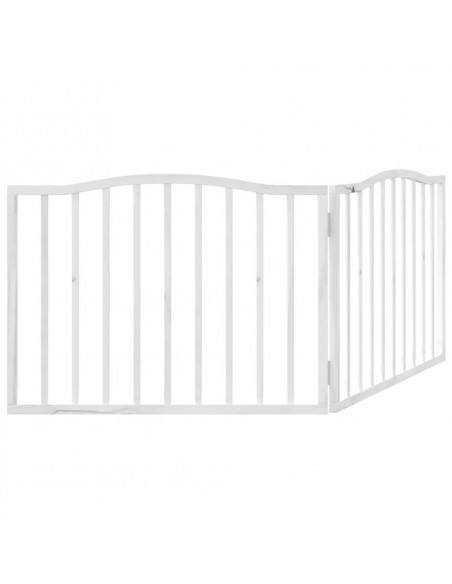 Cancello per Cani Pieghevole 2 Pannelli Bianco 160 cm Pioppo