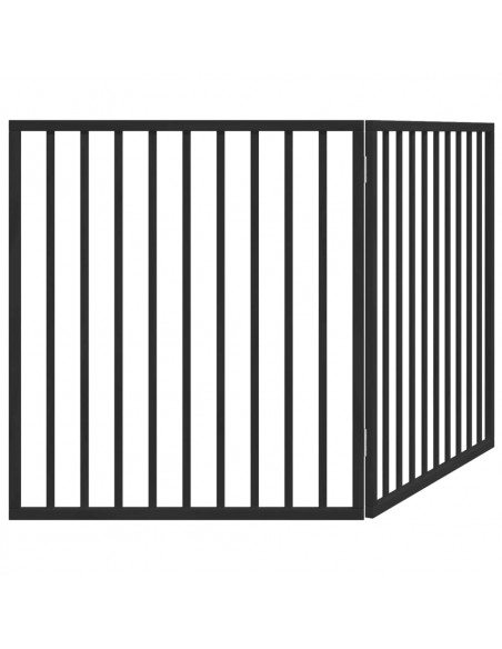 Cancello per Cani Pieghevole 2 Pannelli Nero 160cm Legno Pioppo