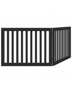 Cancello per Cani Pieghevole 2 Pannelli Nero 160cm Legno Pioppo