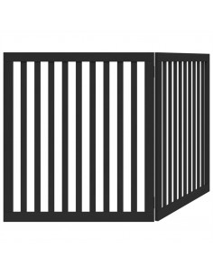 Cancello per Cani Pieghevole 2 Pannelli Nero 160cm Legno Pioppo