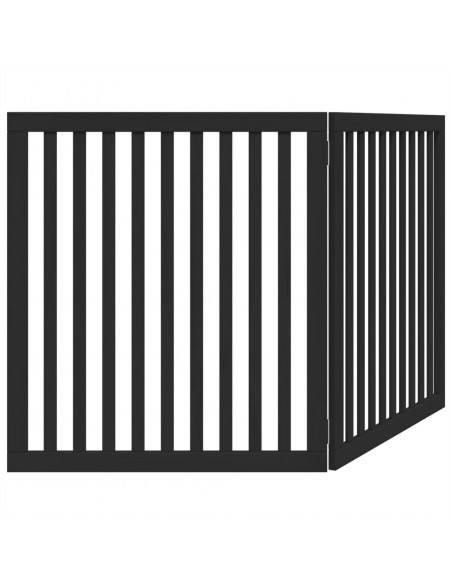 Cancello per Cani Pieghevole 2 Pannelli Nero 160cm Legno Pioppo