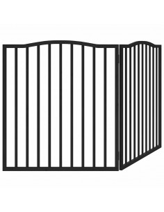 Cancello per Cani Pieghevole 2 Pannelli Nero 160cm Legno Pioppo