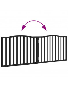 Cancello per Cani Pieghevole 2 Pannelli Nero 160cm Legno Pioppo
