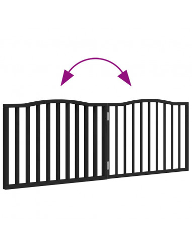 Cancello per Cani Pieghevole 2 Pannelli Nero 160cm Legno Pioppo