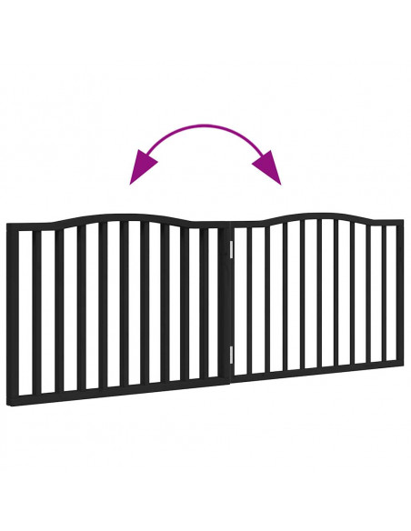 Cancello per Cani Pieghevole 2 Pannelli Nero 160cm Legno Pioppo
