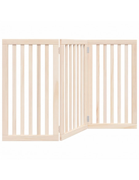 Cancello per Cani Pieghevole 3 Pannelli 150 cm Legno di Pioppo