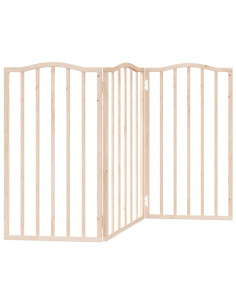 Cancello per Cani Pieghevole 3 Pannelli 150 cm Legno di Pioppo