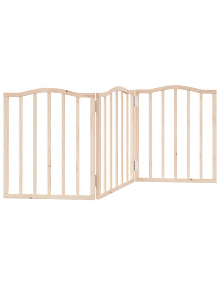 Cancello per Cani Pieghevole 3 Pannelli 150 cm Legno di Pioppo