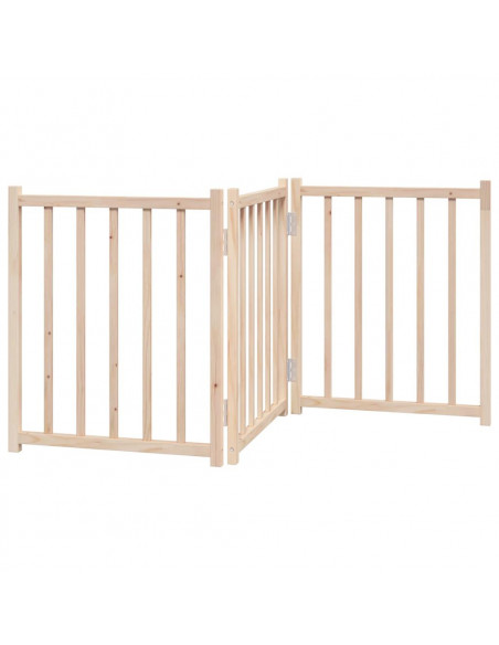 Cancello per Cani Pieghevole 3 Pannelli 150 cm Massello Abete