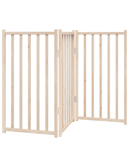 Cancello per Cani Pieghevole 3 Pannelli 150 cm Massello Abete