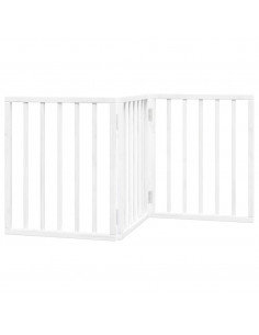 Cancello per Cani Pieghevole 3 Pannelli Bianco 150 cm Pioppo