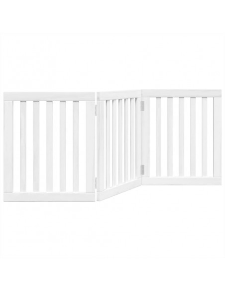 Cancello per Cani Pieghevole 3 Pannelli Bianco 150 cm Pioppo