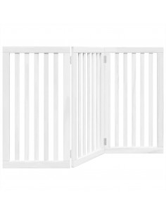 Cancello per Cani Pieghevole 3 Pannelli Bianco 150 cm Pioppo