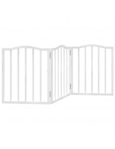 Cancello per Cani Pieghevole 3 Pannelli Bianco 150 cm Pioppo