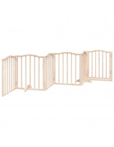 Cancello per Cani Pieghevole 6 Pannelli 300 cm Legno di Pioppo
