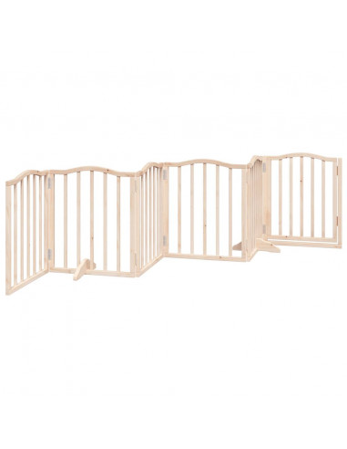 Cancello per Cani Pieghevole 6 Pannelli 300 cm Legno di Pioppo