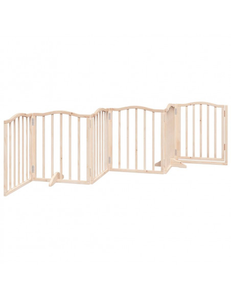 Cancello per Cani Pieghevole 6 Pannelli 300 cm Legno di Pioppo
