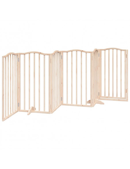 Cancello per Cani Pieghevole 6 Pannelli 300 cm Legno di Pioppo