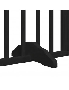 Cancello per Cani Porta Pieghevole Nero 6 Pannelli 480cm Pioppo