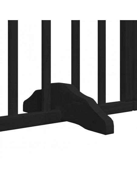 Cancello per Cani Porta Pieghevole Nero 6 Pannelli 480cm Pioppo