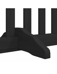 Cancello per Cani Porta Pieghevole Nero 6 Pannelli 480cm Pioppo