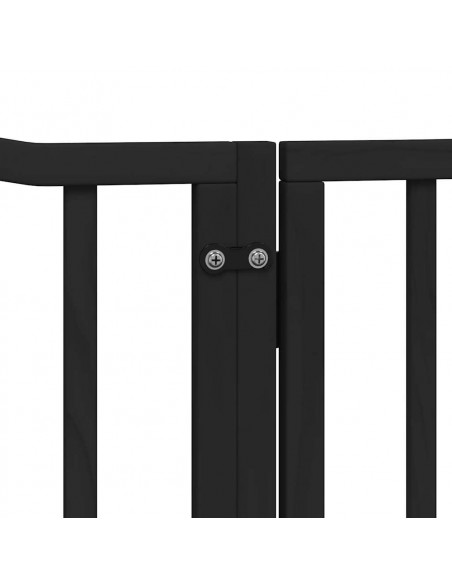 Cancello per Cani Porta Pieghevole Nero 6 Pannelli 480cm Pioppo