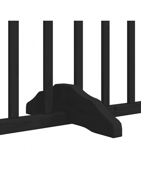 Cancello per Cani Porta Pieghevole Nero 6 Pannelli 480cm Pioppo