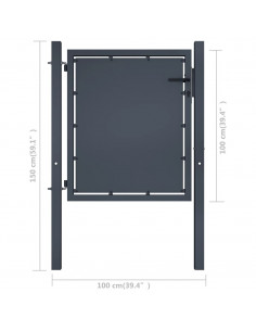 Cancello per Giardino in Acciaio 100x100cm Antracite