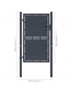 Cancello per Giardino in Acciaio 100x150 cm Antracite
