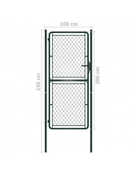 Cancello per Giardino in Acciaio 100x200 cm Verde