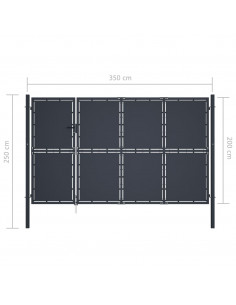 Cancello da Giardino in Acciaio 350x200 cm Antracite