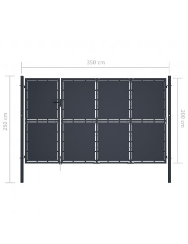 Cancello da Giardino in Acciaio 350x200 cm Antracite
