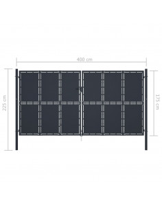 Cancello per Giardino in Acciaio 400x175 cm Antracite