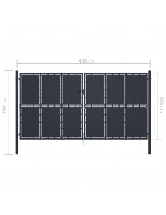 Cancello da Giardino in Acciaio 400x200 cm Antracite
