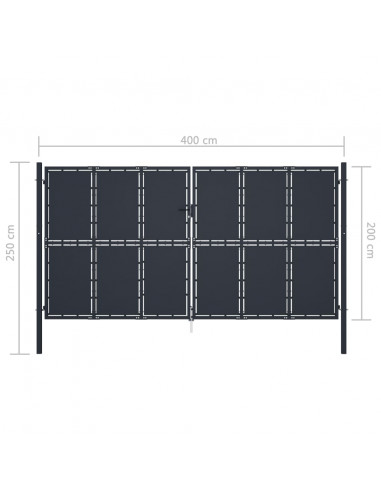 Cancello da Giardino in Acciaio 400x200 cm Antracite