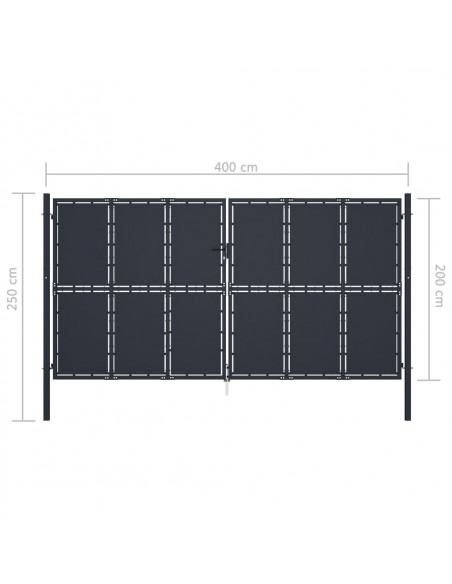 Cancello per Giardino in Acciaio 400x200 cm Antracite