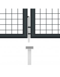 Cancello per Giardino in Acciaio Zincato 400x125cm Grigio