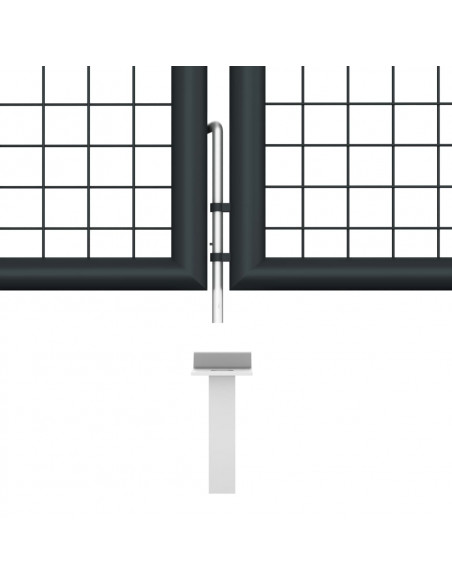 Cancello per Giardino in Acciaio Zincato 400x125cm Grigio