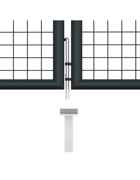 Cancello per Giardino in Acciaio Zincato 400x150 cm Grigio