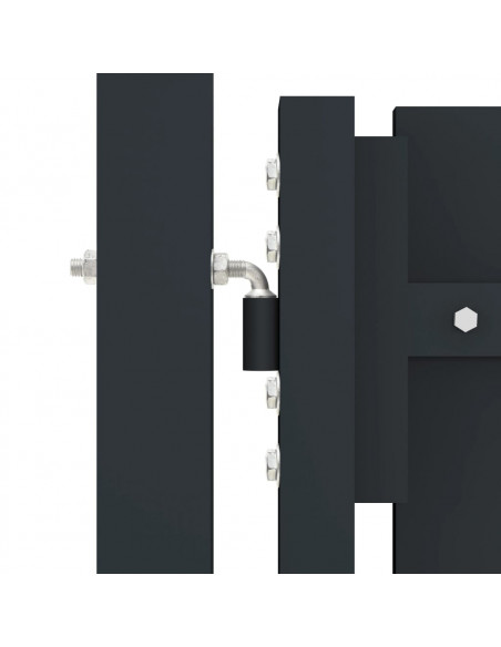 Cancello per Recinzione Doppio in Acciaio 306x125 cm Antracite