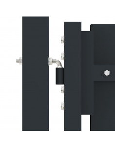 Cancello per Recinzione Doppio in Acciaio 306x150 cm Antracite