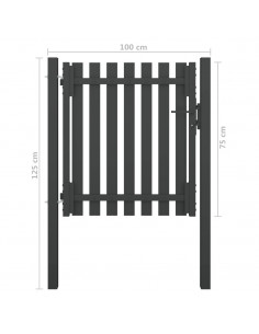 Cancello per Recinzione in Acciaio 1x1,25 m Antracite