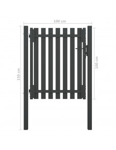 Cancello per Recinzione in Acciaio 1x1,5 m Antracite