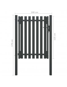 Cancello per Recinzione in Acciaio 1x1,7 m Antracite