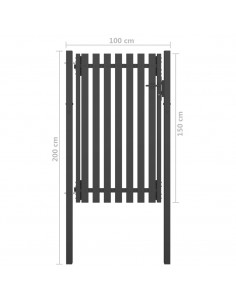 Cancello per Recinzione in Acciaio 1x2 m Antracite