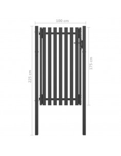 Cancello per Recinzione in Acciaio 1x2,25 m Antracite