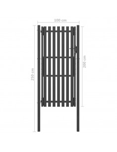 Cancello per Recinzione in Acciaio 1x2,5 m Antracite