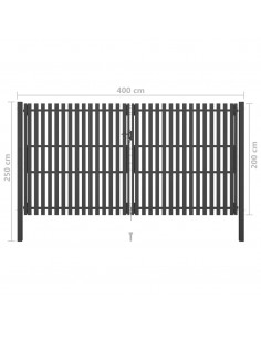 Cancello per Recinzione in Acciaio 4x2,5 m Antracite